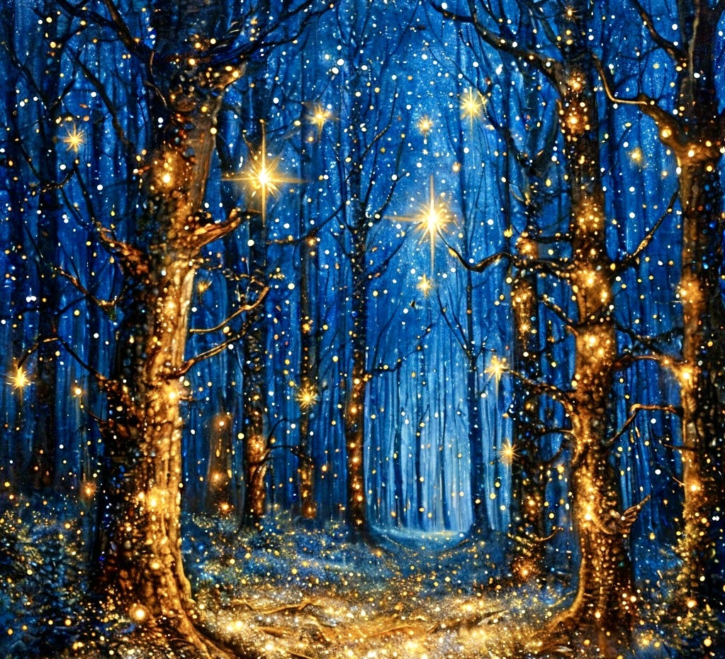 Вместе с лесными созданиями он отправился в путешествие по небесам тропам .