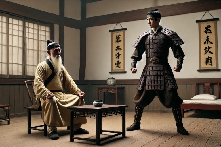 Разъярённый Линь немедленно отправился на встречу с бедняком, живущим этажом выше. (Hermann Rohr via OpenAI)