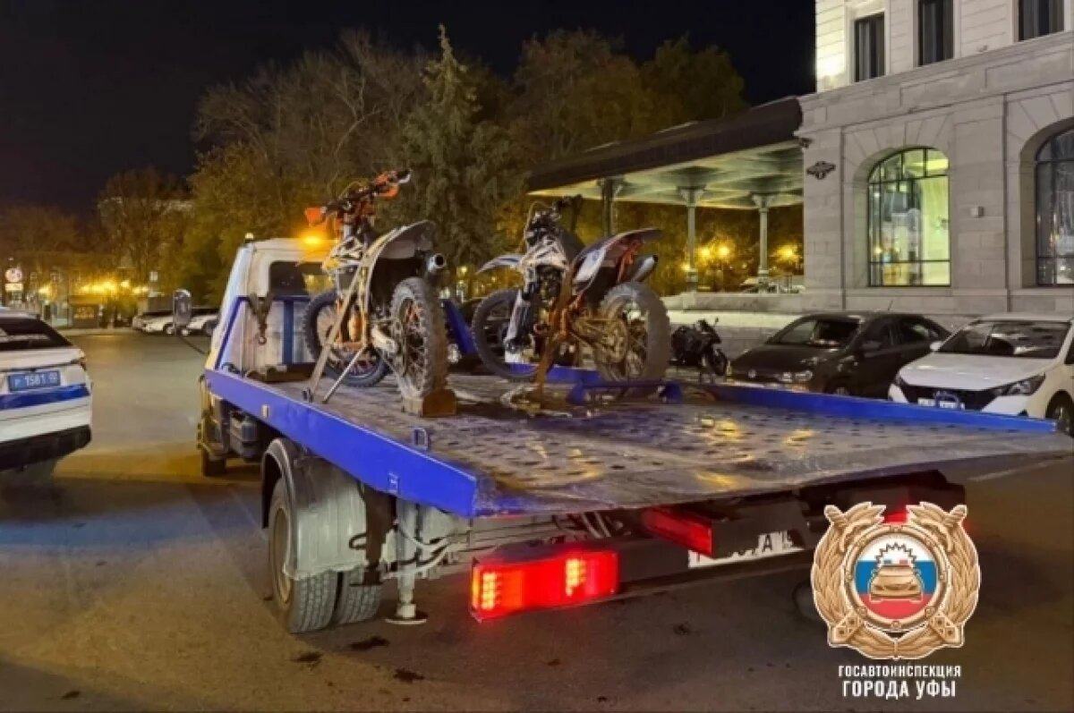    Два подростка в Уфе лишились питбайков за парковку на тротуаре