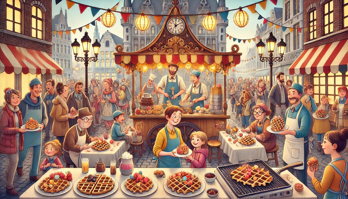 Традиции вокруг бельгийских вафель (сгенерировано DALL-E)