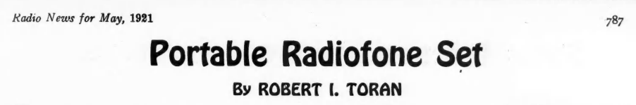 Рис. 2. Из журнала Radio News #2 1921 год