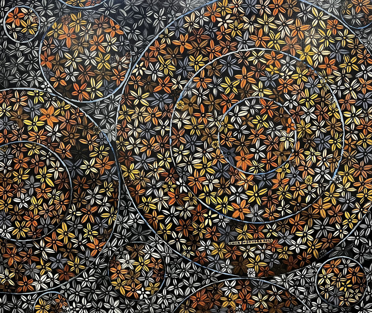 Люся Воронова, "Остров Афанасия - черепахи, садовые фрукты, лесные ягоды и окно с видом на Юпитер", 2024. Фото: Фонд Люси Вороновой