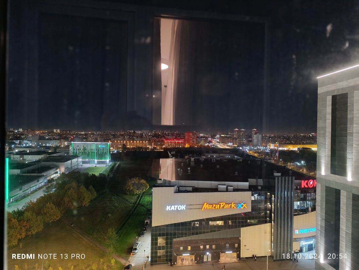 Ночной Питер, вид с балкона номера