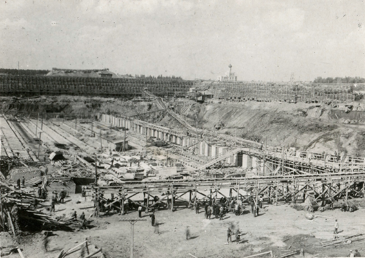 Котлован ГЭС. Начало строительства. 1935-1936 годы.