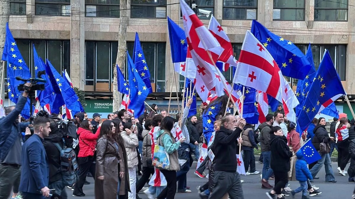 Акция протеста сторонников оппозиции в столице Грузии 20 октября 2024 года  © photo: Sputnik / Stringer