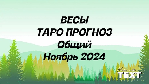 ВЕСЫ. Таро Прогноз общий ноябрь 2024 год.