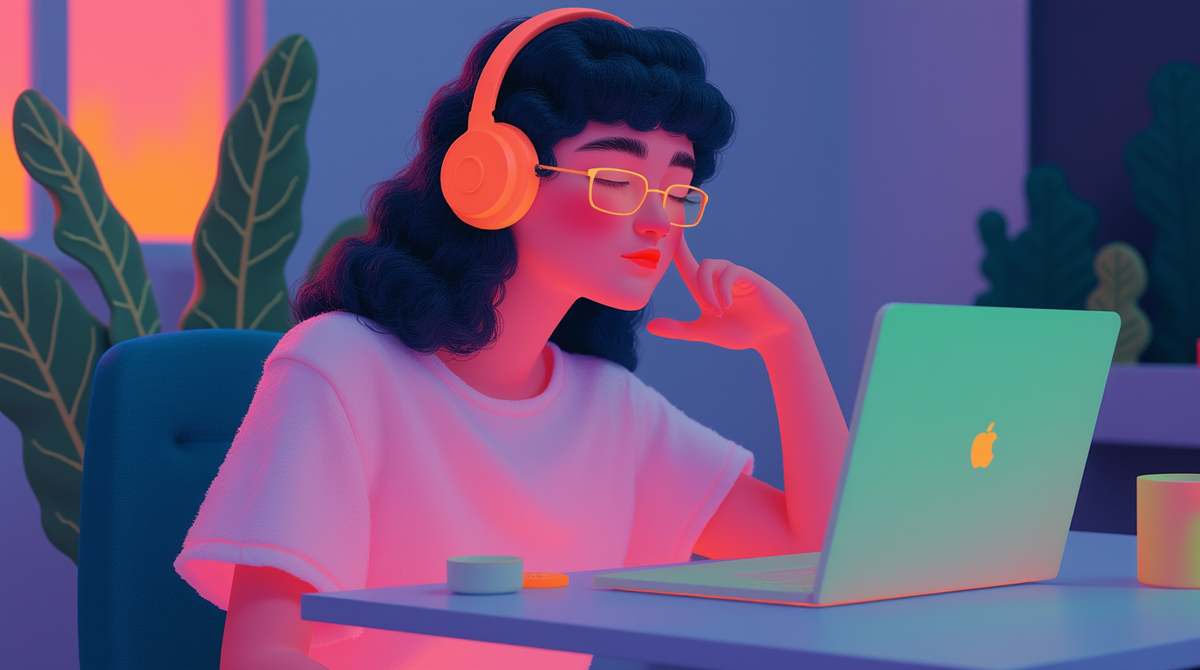 Музыка создает настроение во время работы