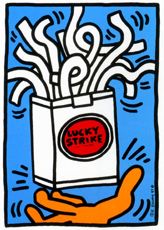 Кит Харинг. Lucky Strike, It's toasted. 1987