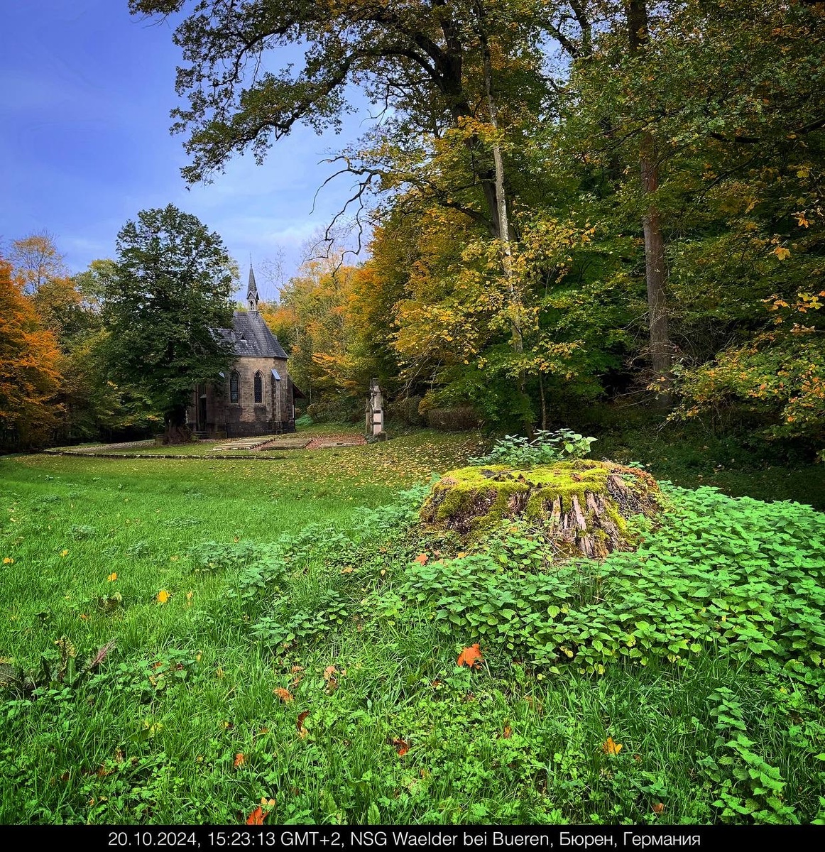 Фото от автора 20.10.2024 . Часовня Мейнольфуса недалеко от монастыря Бёддекена.