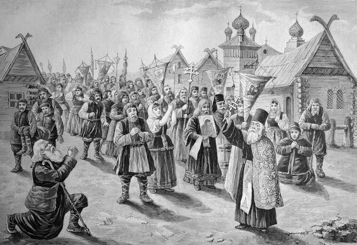 Крестный ход во время эпидемии чумы в Смоленске в 1387 году.
