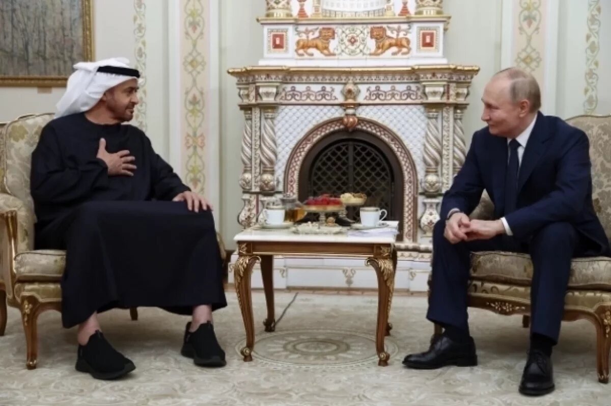    Президент ОАЭ был на неформальной встрече с Путиным в кроссовках