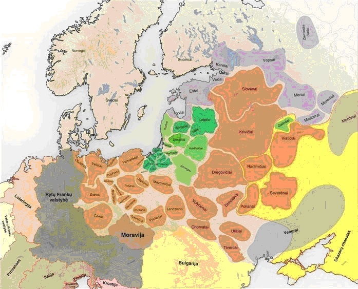 Рис. 27. Племена Центральная и Восточная Европа (XII век)