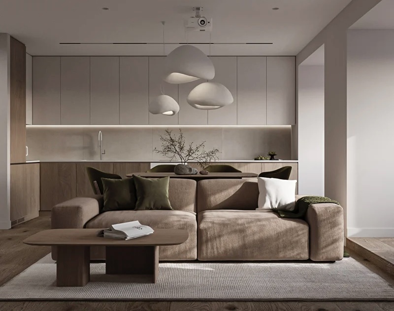 Дизайн-проект DvaHB  трёхкомнатной квартиры для семьи из трех человек 90 м² в г. Томск.