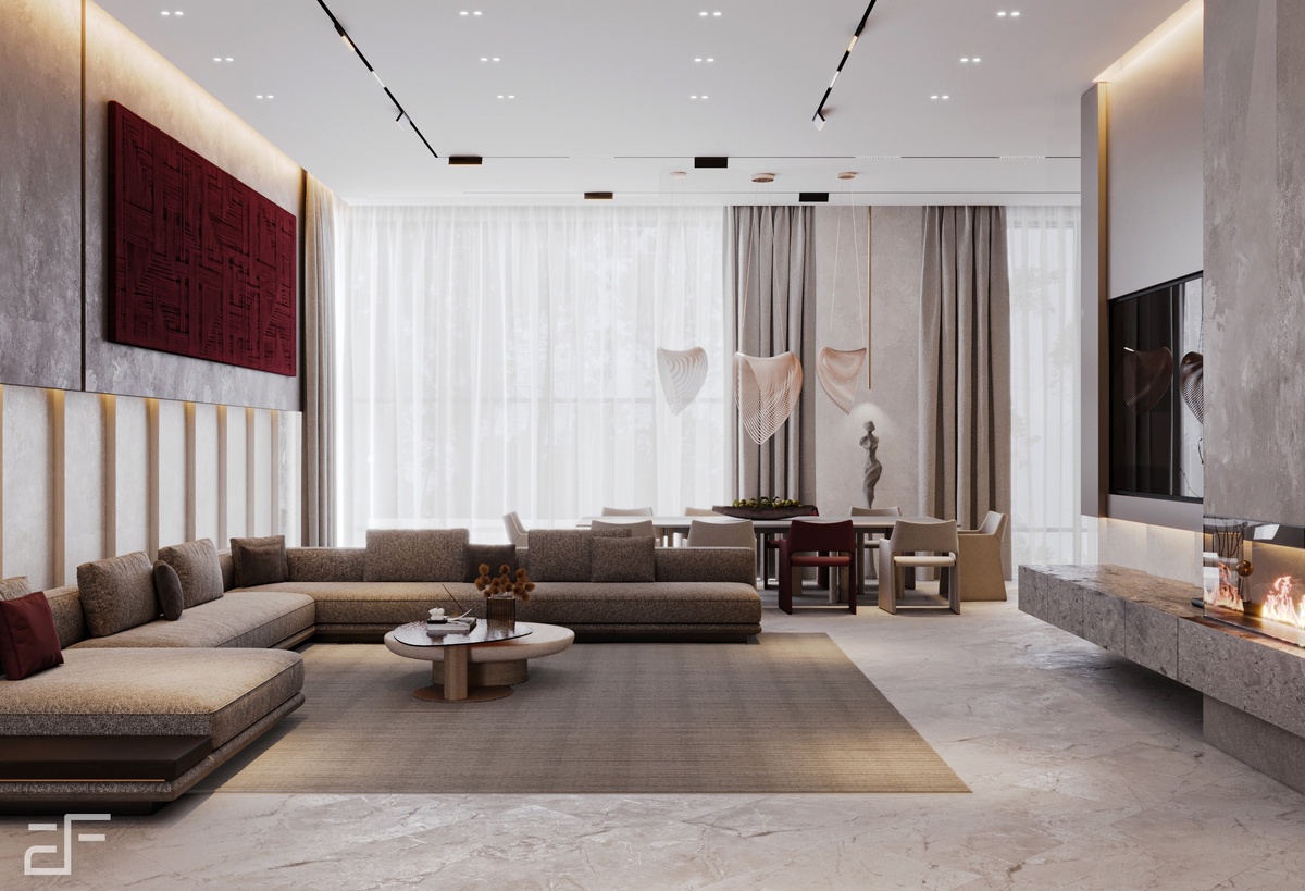 Дизайн интерьера гостиной в современном стиле интерьера