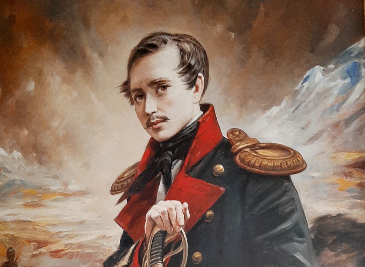 фото картина современного художника в фойе барского дома в усадьбе Середниково