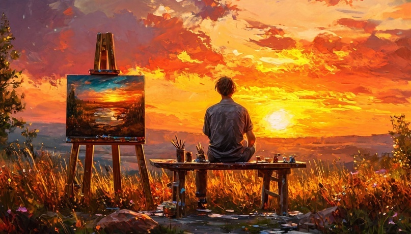 Художник вдохновляется природой