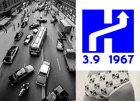 3 сентября 1967 года в Стокгольме. В городах процесс перехода не был таким быстрым — необходимо было переоборудовать перекрёстки, перекрасить разметку и перевесить знаки. Поэтому в Стокгольме и Мальмё движение закрывали с 15:00 субботы на целые сутки. День Н так запомнился шведскому народу, что соответствующий предупреждающий знак продолжил самостоятельное существование и по окончании реформы.
