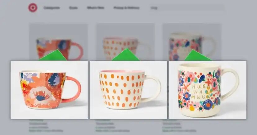 Графика к посту: ассортимент кружек ориентирован для правшей. 