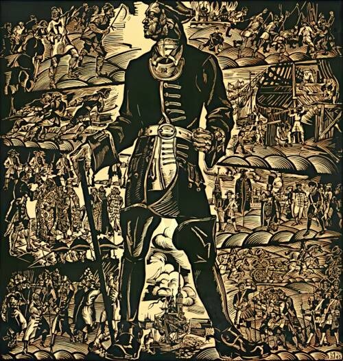 Благоволин Н.Н. «Пётр I». Линогравюра, 1970-е годы. Из фондов ФГБУК «Музей-заповедник Ю.А. Гагарина»