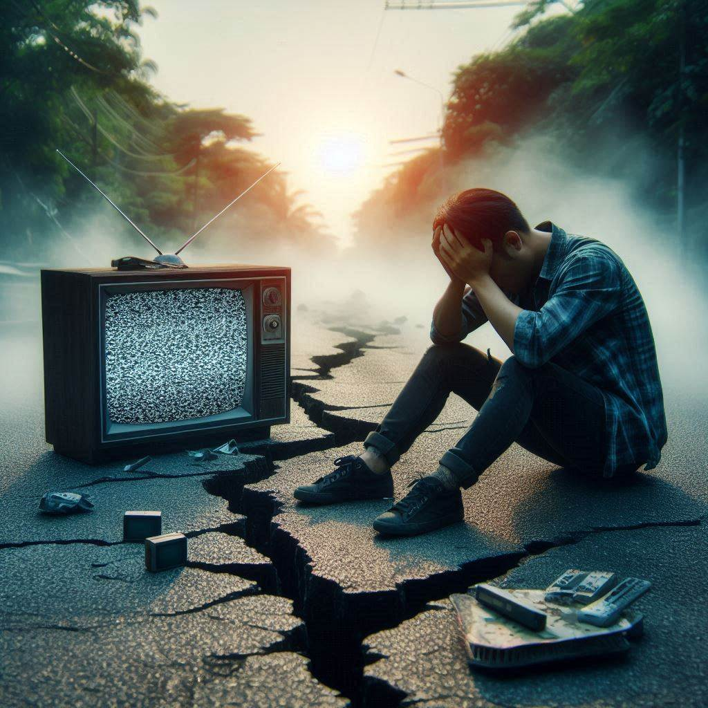 Васька у разбитого корыта, фото в цвете. 1940-й