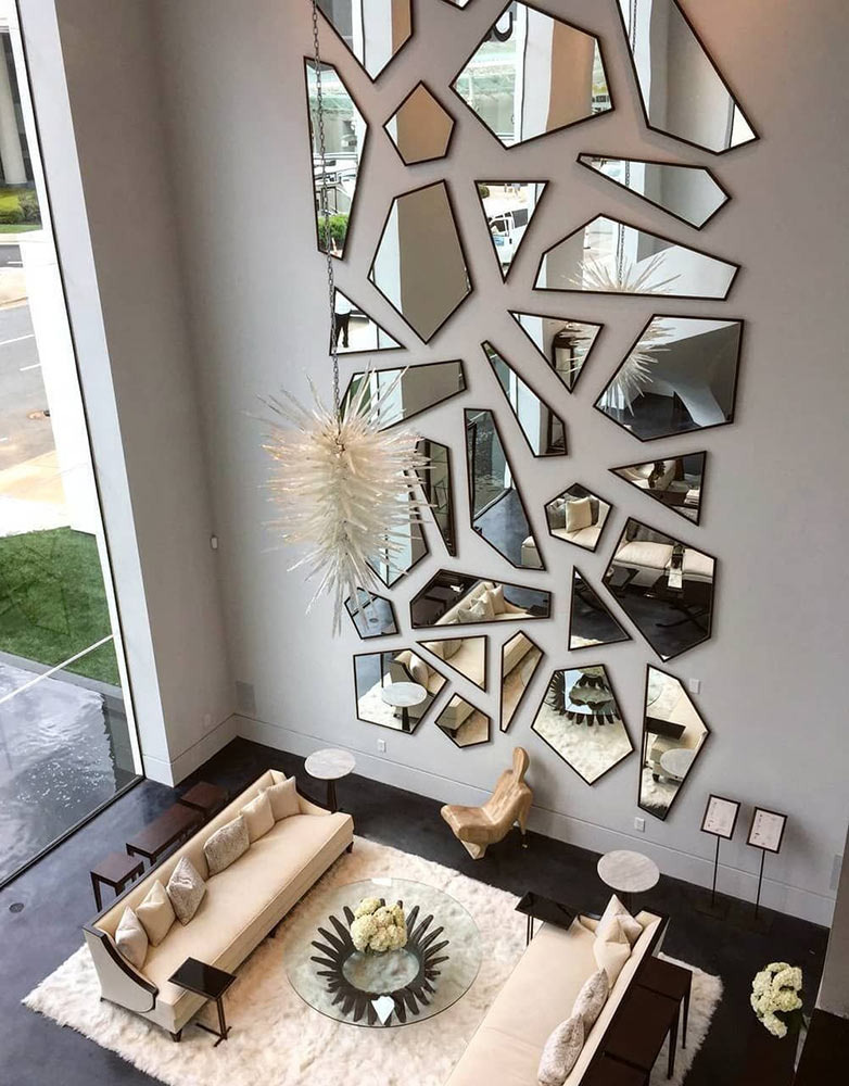 Зеркальное панно из отдельных плиток