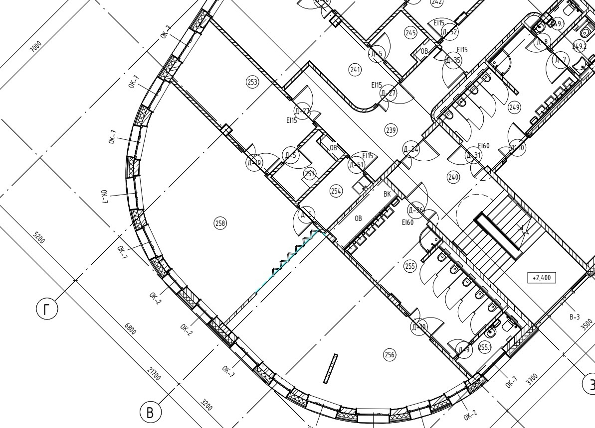 Фрагмент плана 2-го этажа