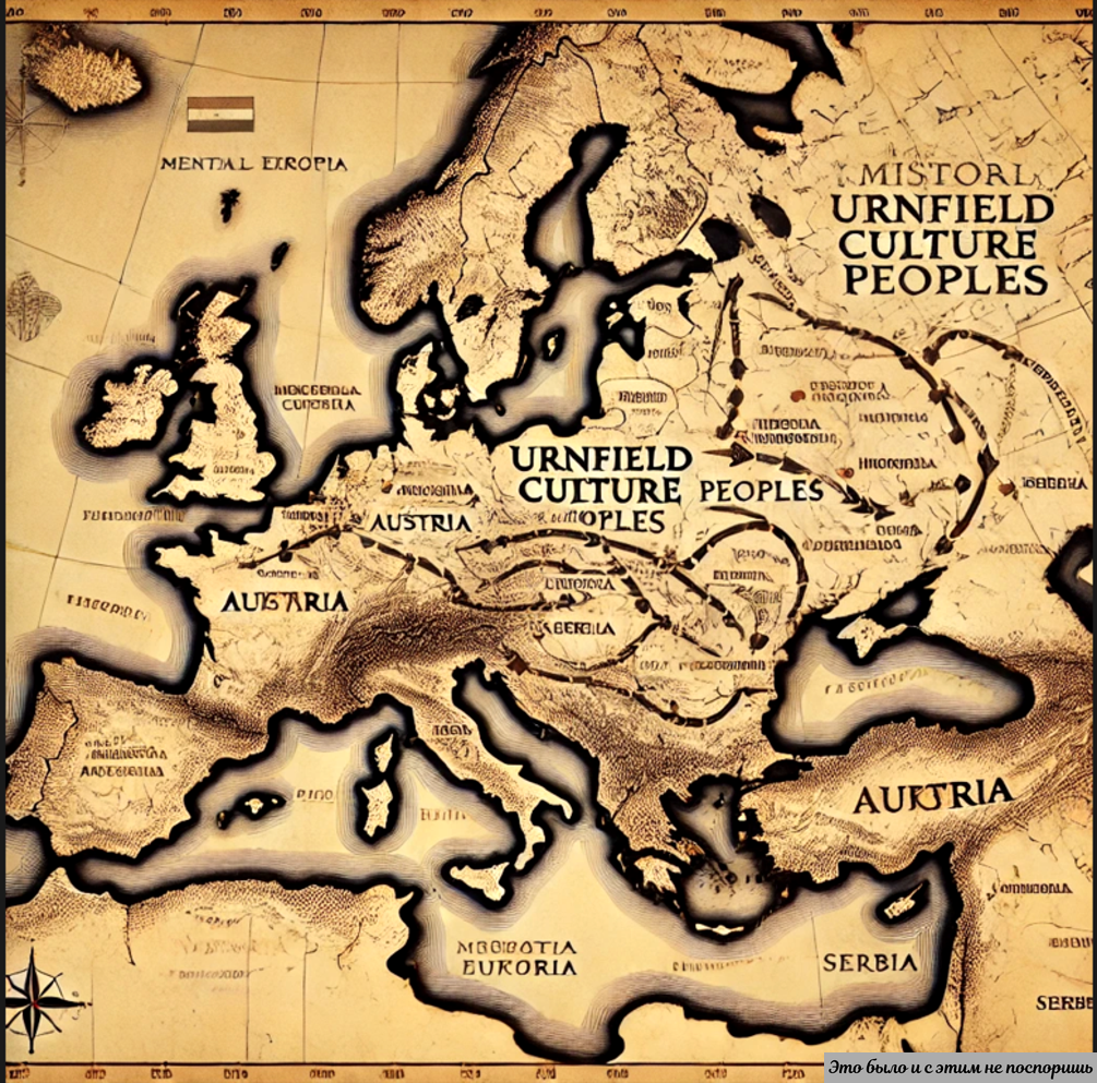Карта миграций народов Полей Погребальных Урн 
