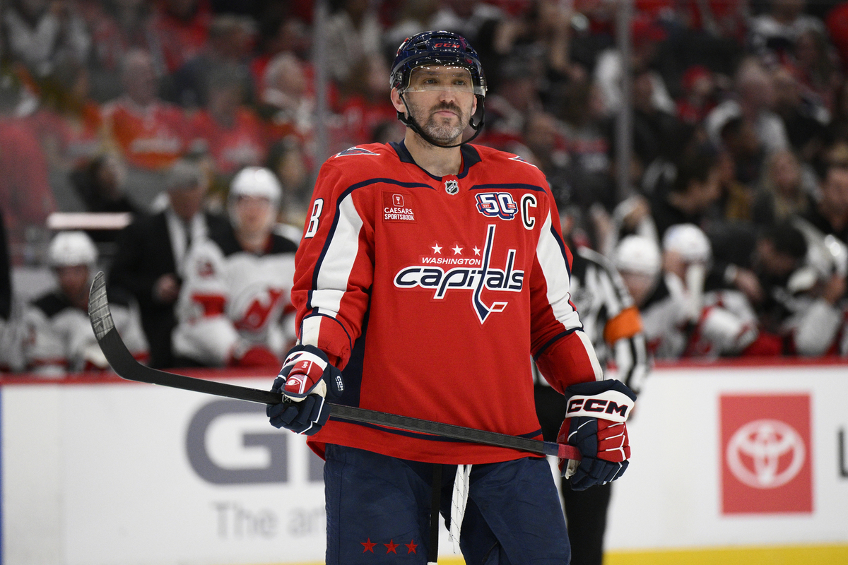 Овечкин во время матча против клуба "Нью-Джерси"