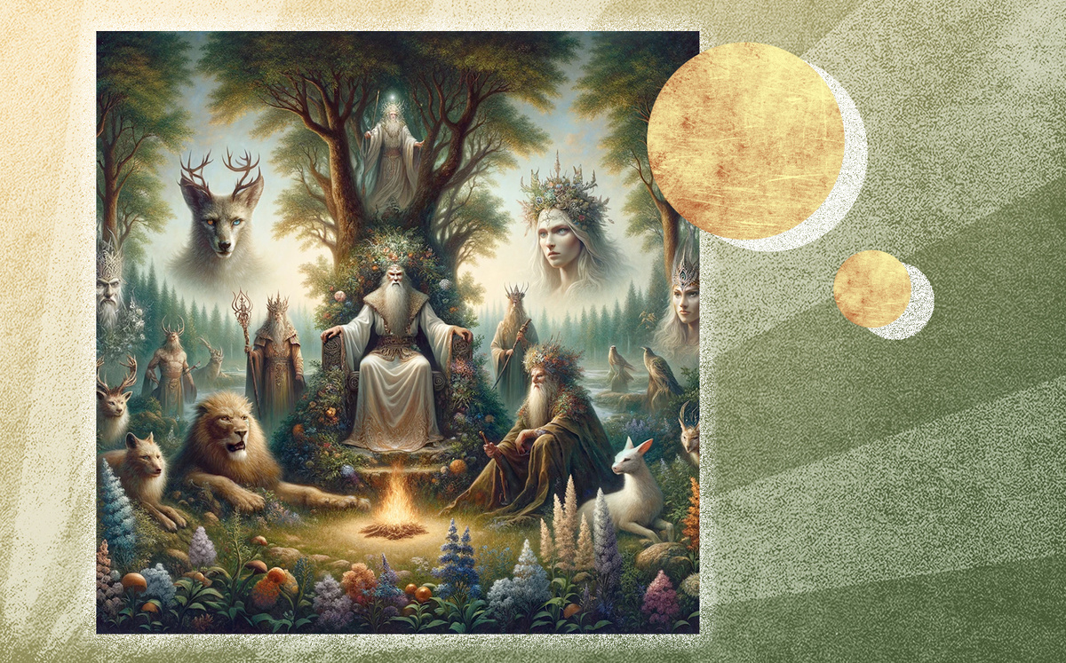 Мифологический мир удмуртов. Изображение сгенерировано нейросетью