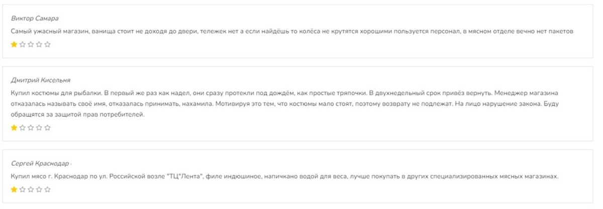 Подлинные отзывы покупателей - но кроме чужих мнений, я оставлю своё про каждый магазин, ведь был в них неоднократно, правда в некоторые ходить перестал совсем, делать там нечего!