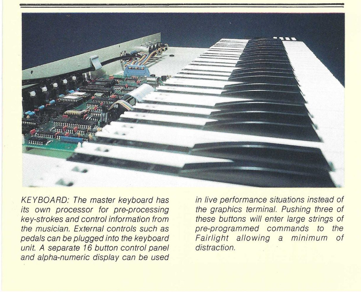 Fairlight CMI, устройство клавиатуры. Из официального буклета 