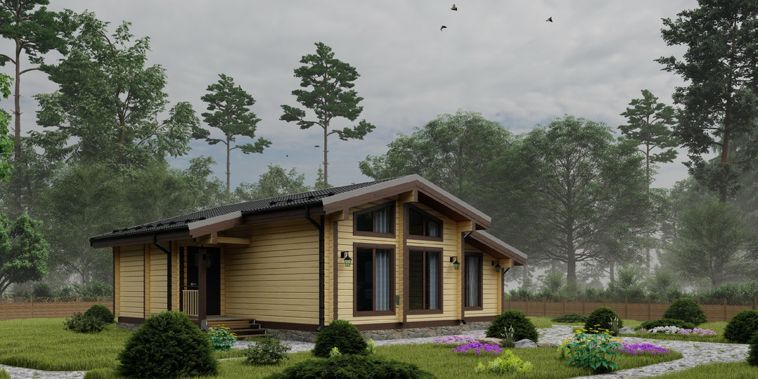 Домокомплект одноэтажного дома «Лесной» площадью 81 квадрат — от 1,9 млн рублей!*