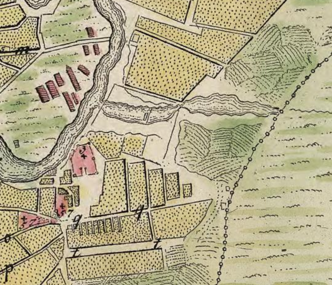 На плане Москвы 1739 года Золотой Рожок выглядел весьма внушительным. С сайта www.retromap.ru.