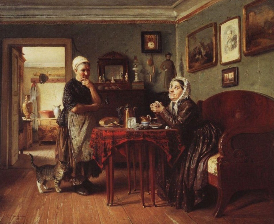 Маковский Константин Егорович. Разговоры по хозяйству. 1868.