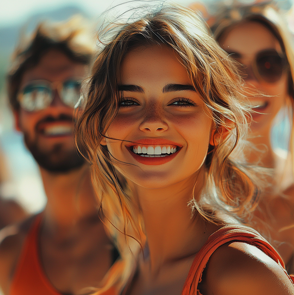 улыбчивая девушка. Источник AI