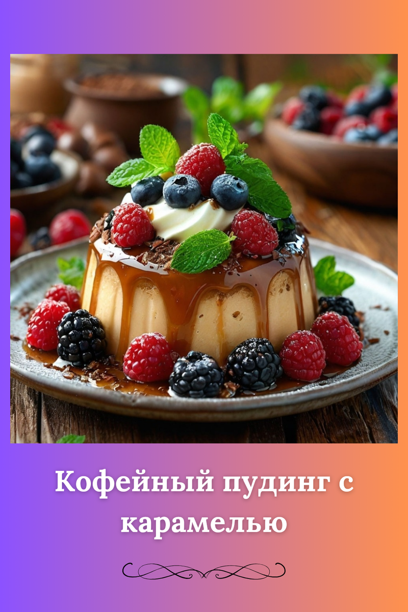 Кофейный пудинг с карамелью