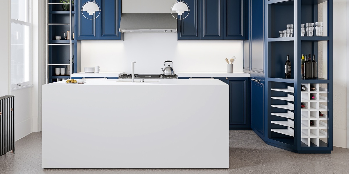 Поверхности из кварцевого агломерата Snow White от Quantra Quartz
