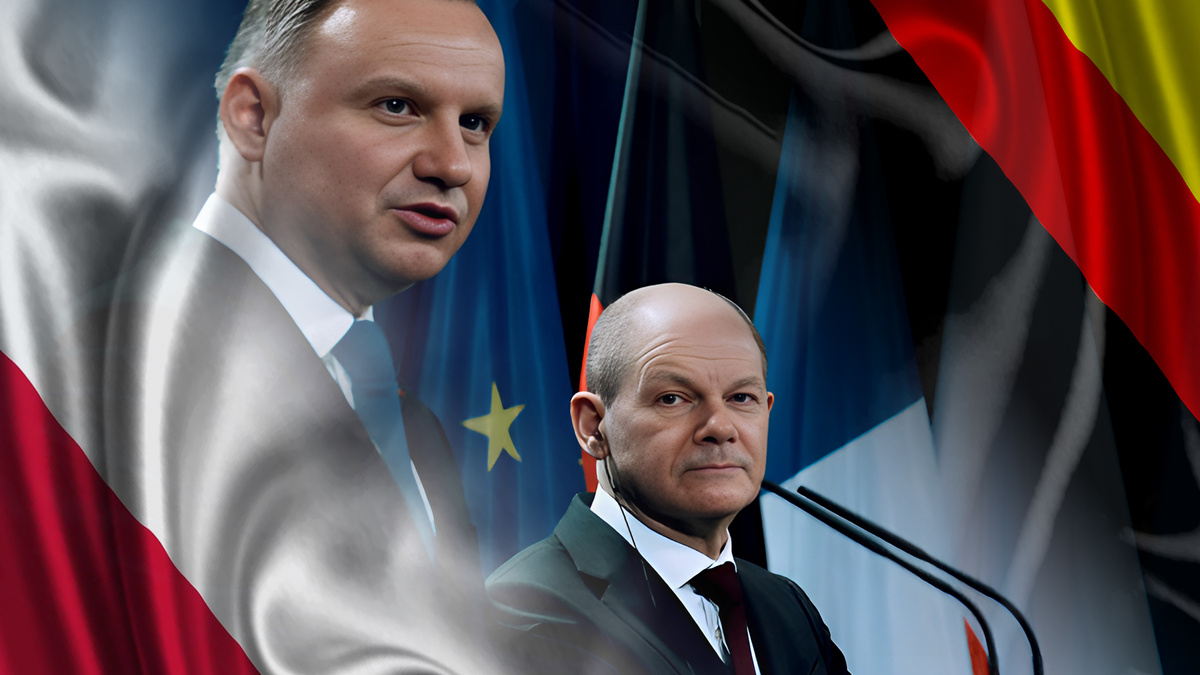 Канцлер Германии О. Шольц и Президент Польши А. Дуда