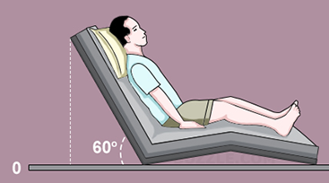 Для кормления поднимайте изголовье почти на 90 градусов