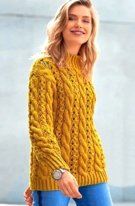 https://ok.ru/izdavnaly Вязание для Вас. Яркий жёлтый свитер. 