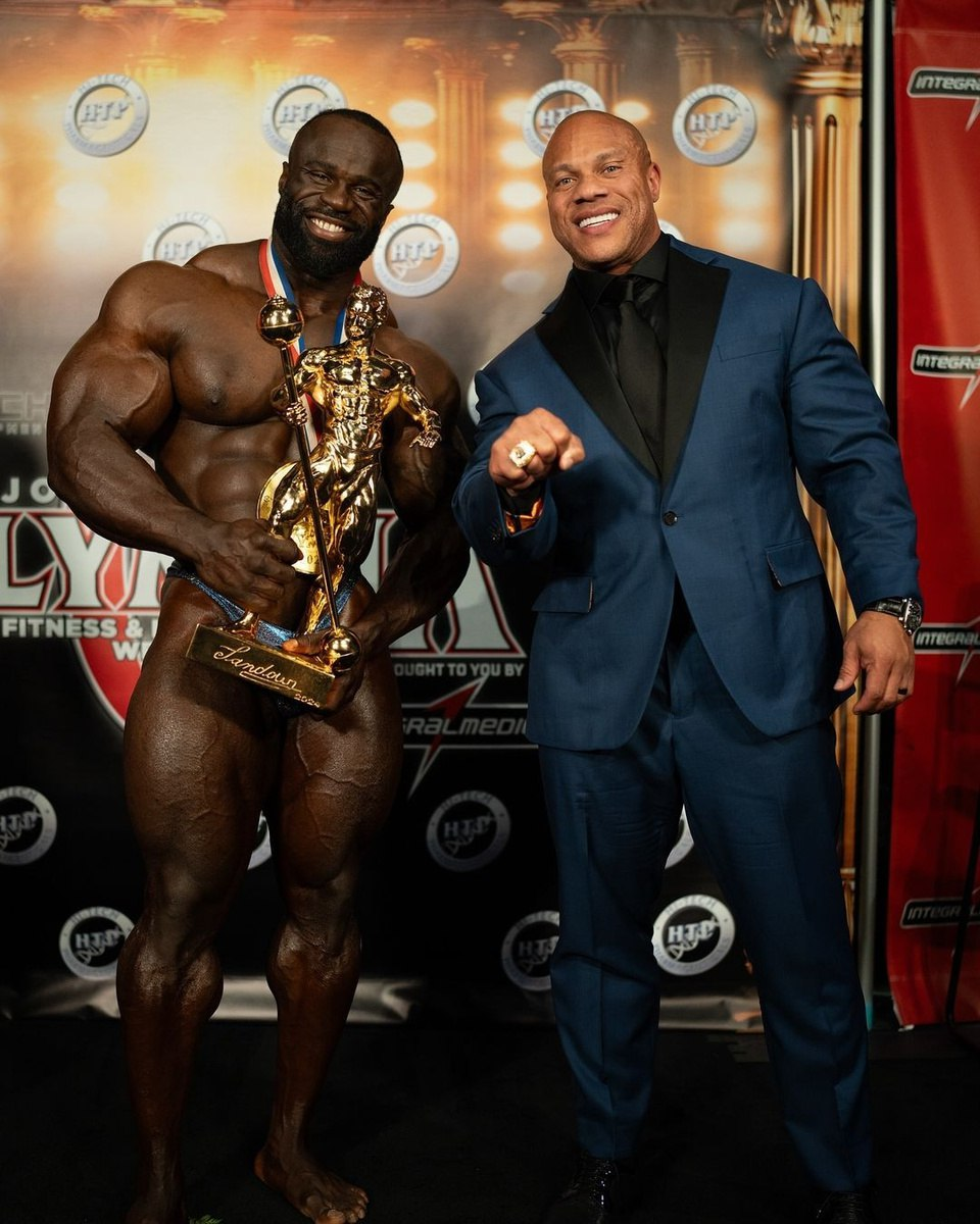 Самсон Дауда и Фил Хит после турнира Мистер Олимпия 2024