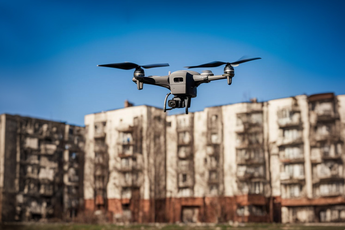 Украинский дрон атаковал группу общественников из Магнитогорска.  Фото: Изображение сгенерировано нейросетью Kandinsky 3.0