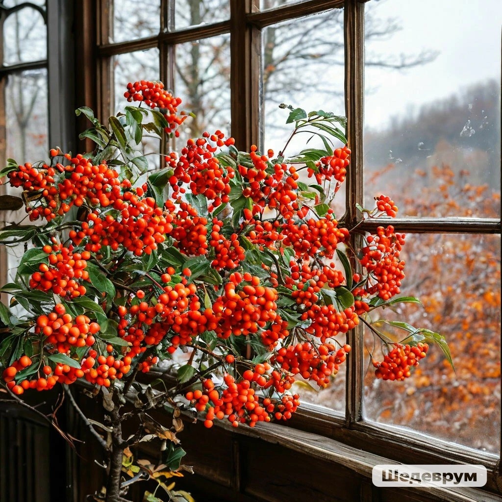 фото создано нейросетью: ветки рябины