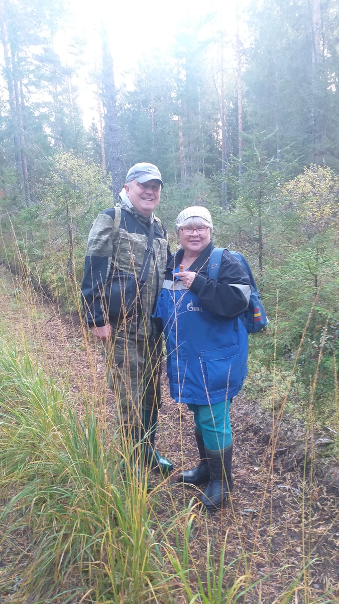 Мама с папой на пути к болоту с клюквой