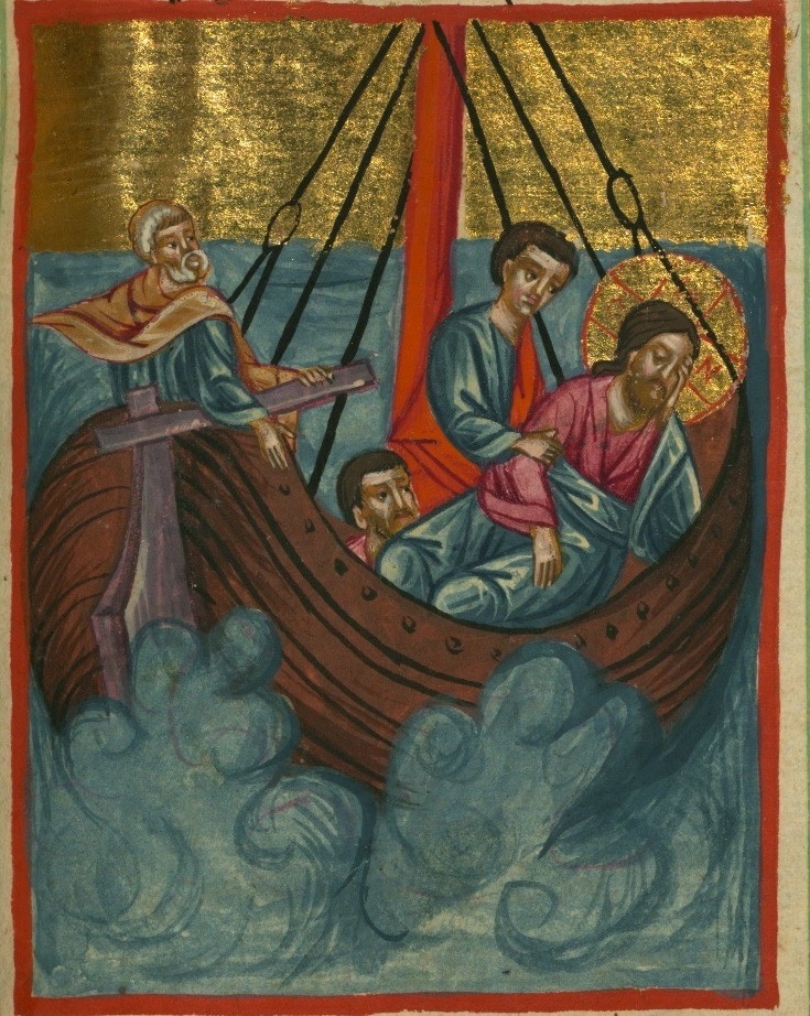 Укрощение бури. Миниатюра из коптского Четвероевангелия. Египет. 1684 г.