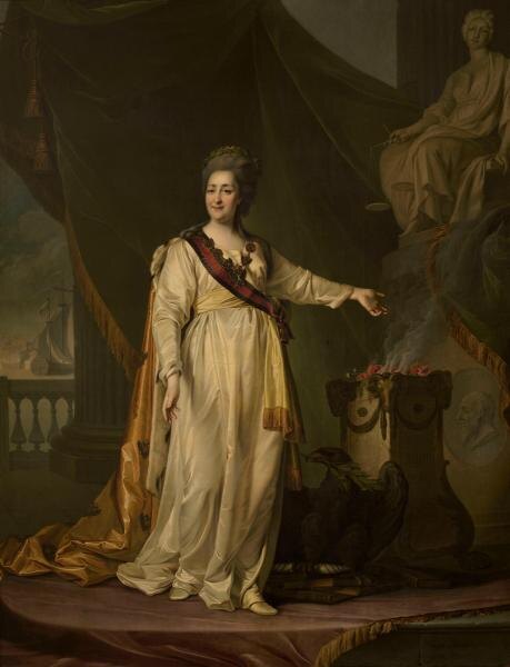 Левицкий Д. Г., Екатерина II – законодательница в храме богини Правосудия. Государственный Русский Музей.