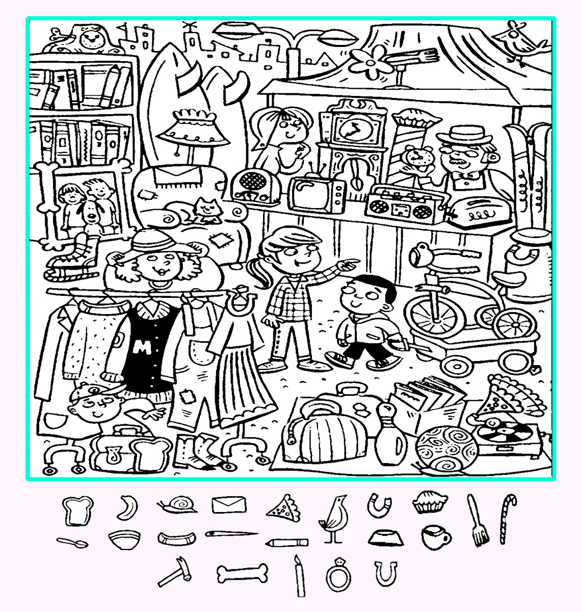 Тест на внимательность: найди карандаш, письмо, кольцо и другие предметы на картинке. Картинка подготовлена автором