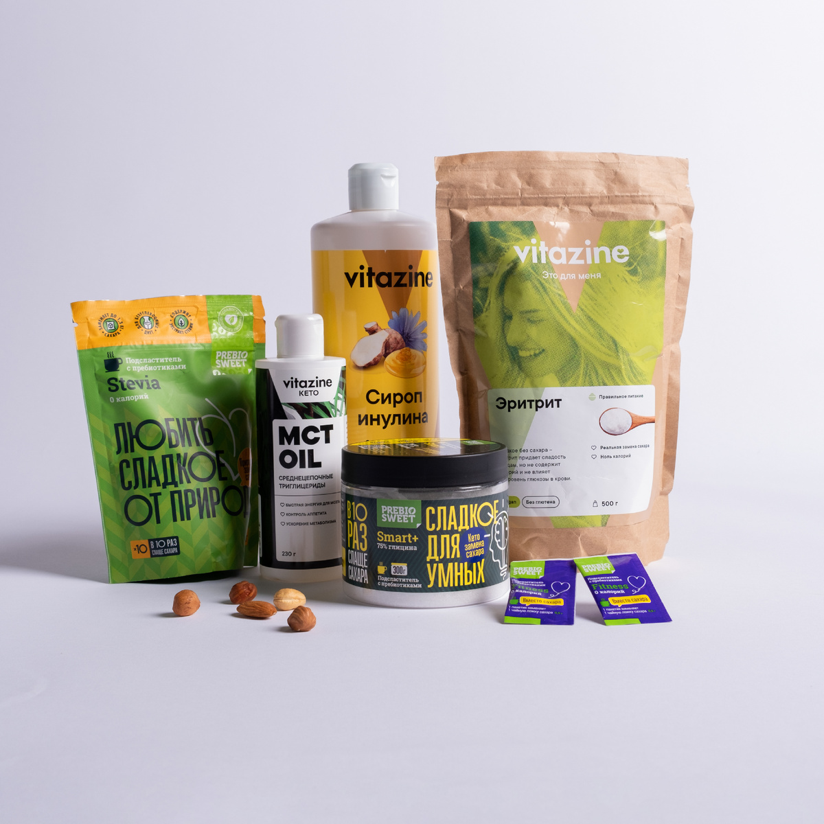 Сахарозаменители Пребиосвит и продукты для здорового питания Витазин