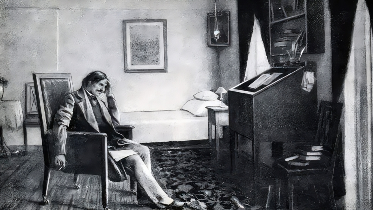 Николая Гоголь спит сидя