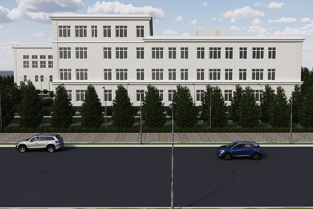    На здании новой школы на проспекте Строителей установят архитектурную подсветку